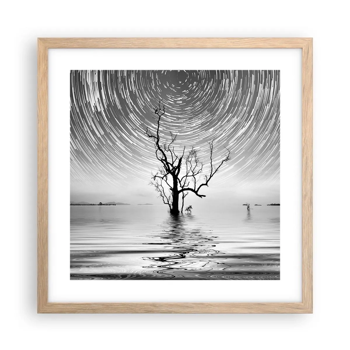 Plakat i ramme af lyst egetræ - En natursymfoni - 40x40 cm