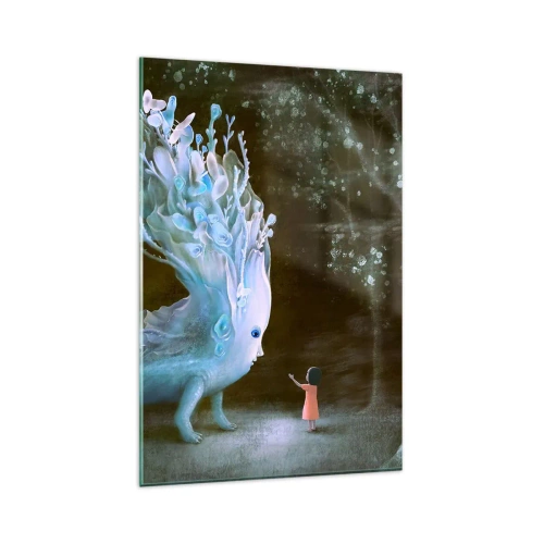 Billede på glas - Et fantastisk møde - 80x120 cm