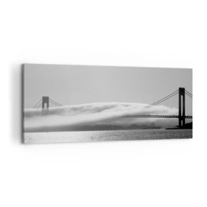 Lærredstryk - Billede på lærred - Sejl gennem Golden Gate - 100x40 cm