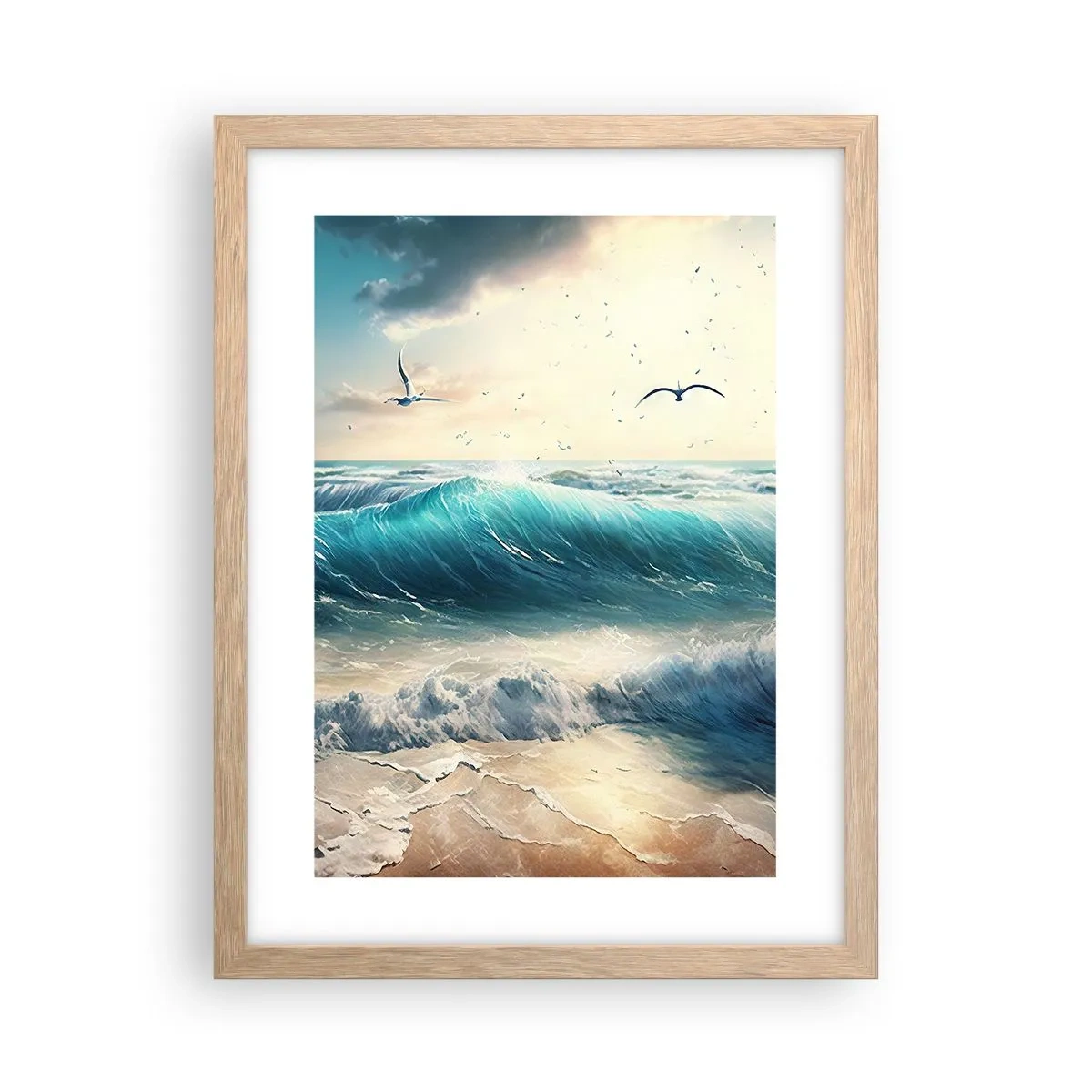 Plakat i ramme af lyst egetræ - Støj kun for dig - 30x40 cm