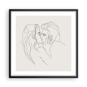 Plakat i sort ramme - Forviklet i følelser - 50x50 cm