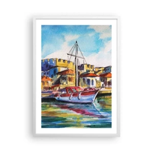 Plakat i hvid ramme - Regnbue eftermiddag - 50x70 cm