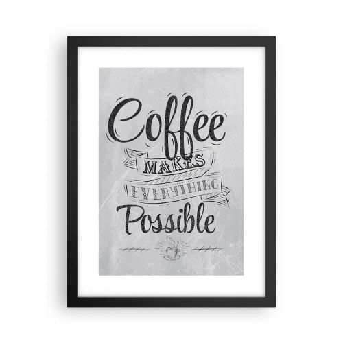 Plakat i sort ramme - Hvordan man ikke elsker kaffe - 30x40 cm