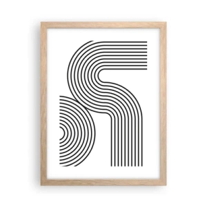 Plakat i ramme af lyst egetræ - På en kurve - 30x40 cm