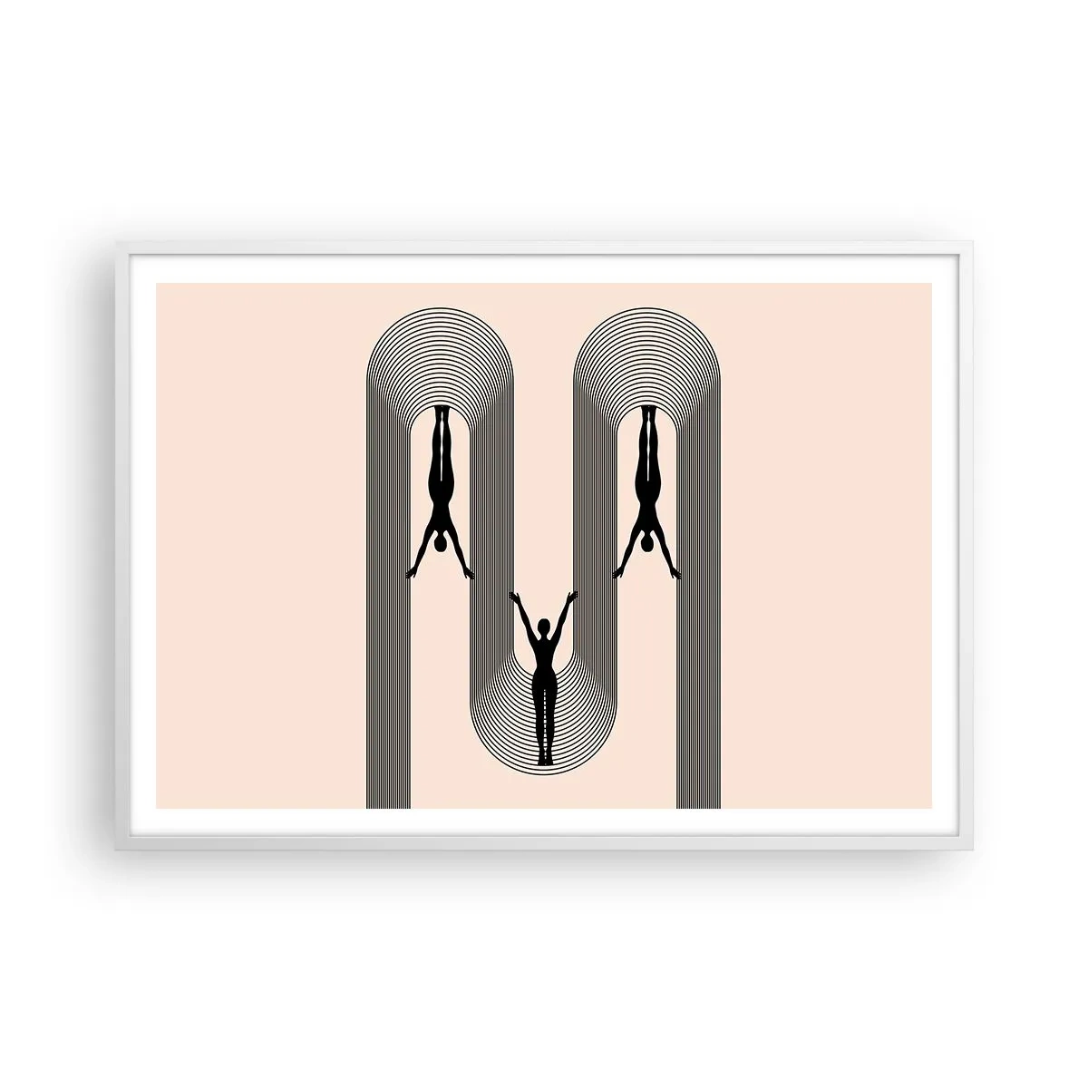 Plakat i hvid ramme - På hovedet nedad - 100x70 cm
