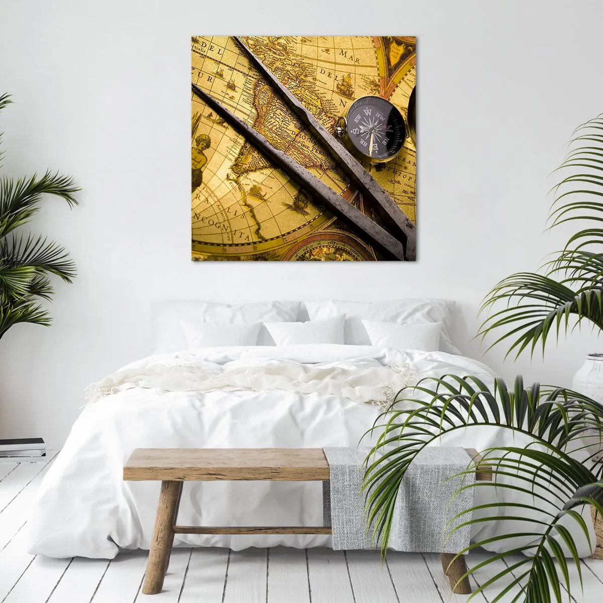 Lærredstryk - Billede på lærred - Hvor er skattene? - 60x60 cm