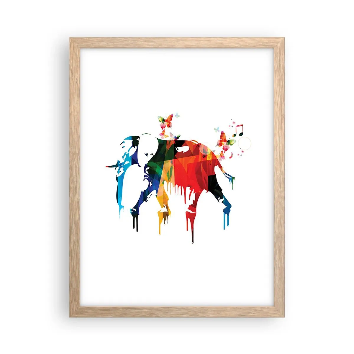 Plakat i ramme af lyst egetræ - Alle kan danse - 30x40 cm