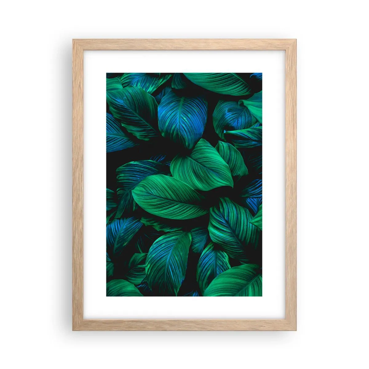 Plakat i ramme af lyst egetræ - I den grønne flok - 30x40 cm