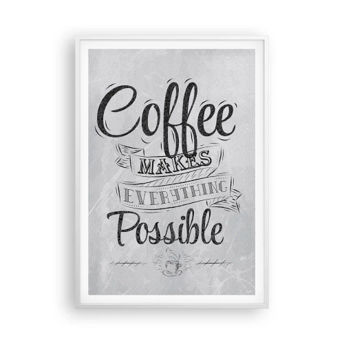 Plakat i hvid ramme - Hvordan man ikke elsker kaffe - 70x100 cm