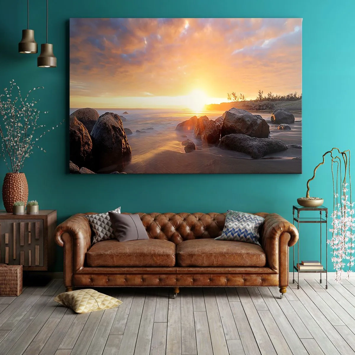 Lærredstryk - Billede på lærred - En lysende aftenbrise - 120x80 cm