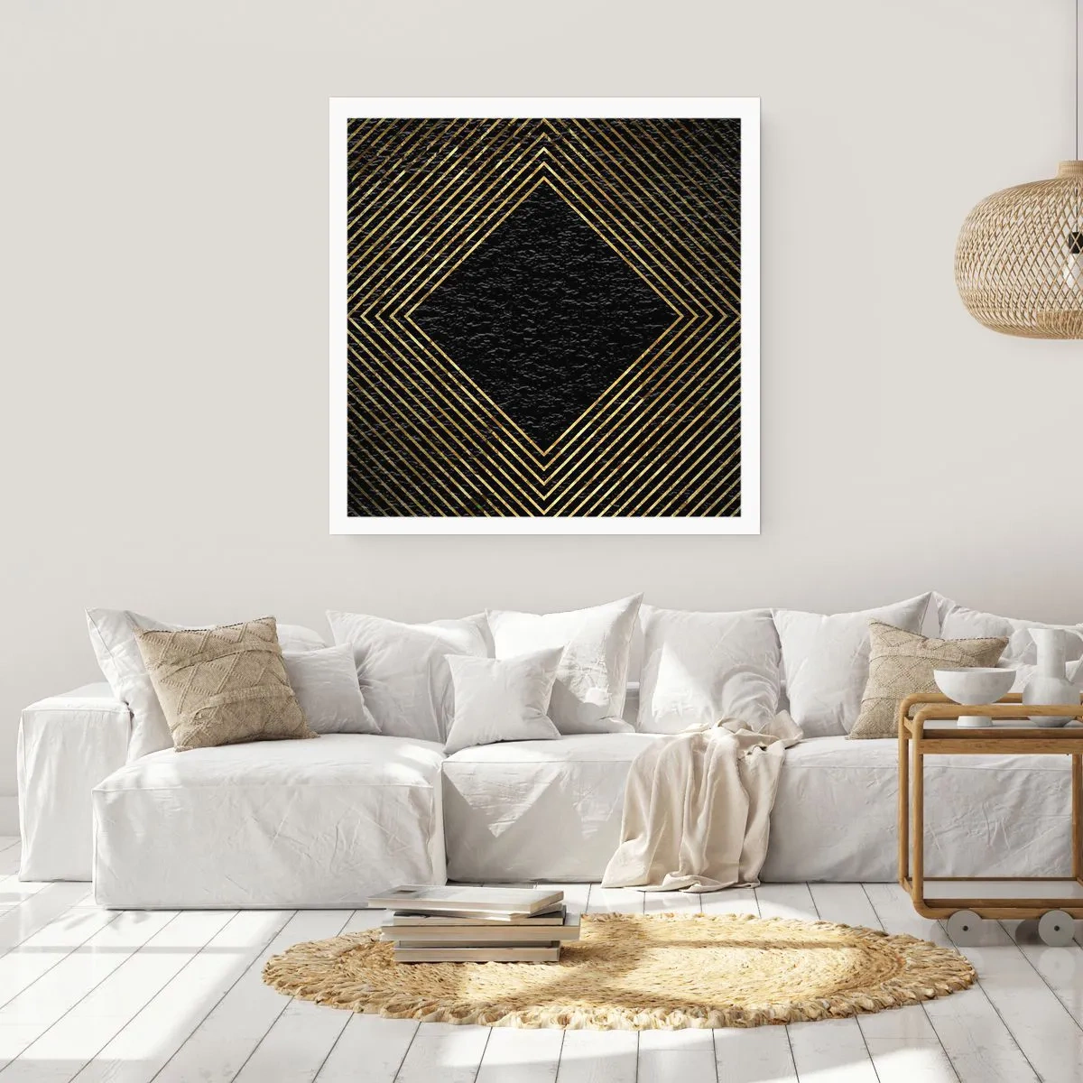 Plakat - Geometri i glamour-stil - 60x60 cm