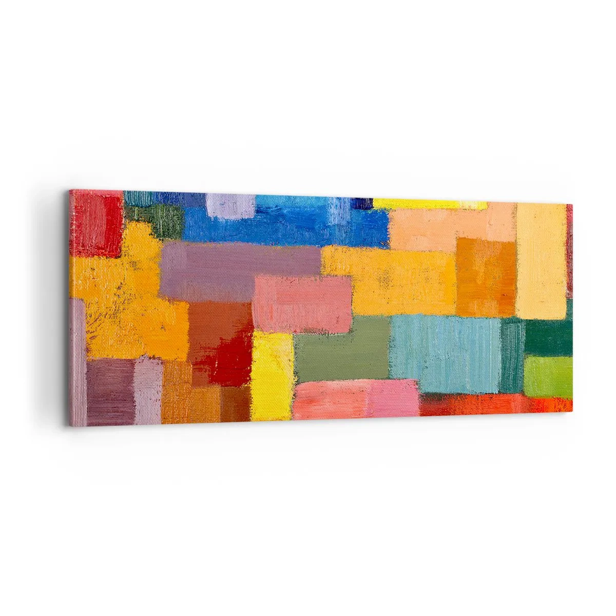 Lærredstryk - Billede på lærred - Hver især forskellige, alle farverige - 100x40 cm
