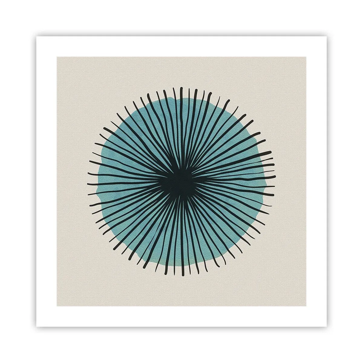 Plakat - Strålende på blå - 50x50 cm