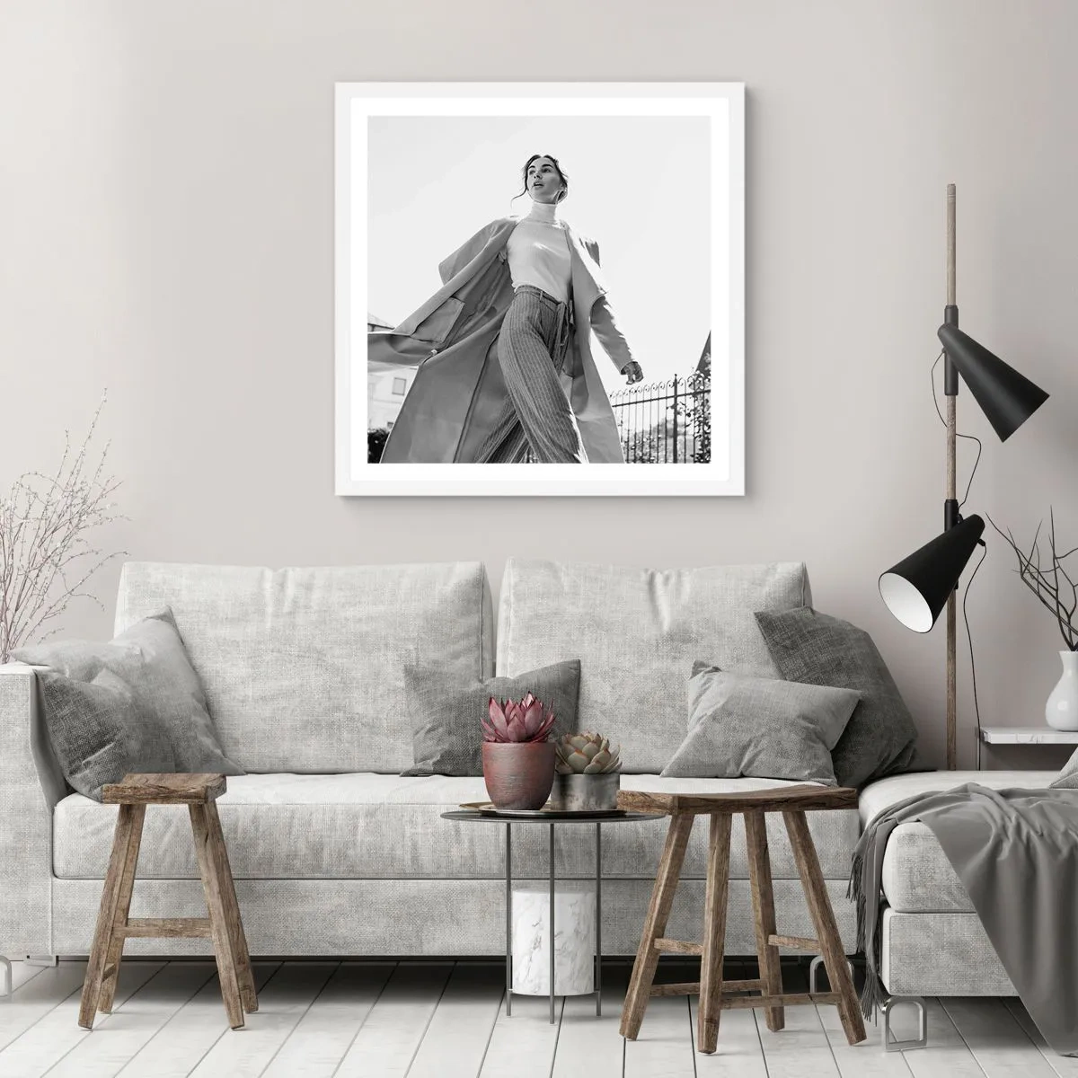 Plakat i hvid ramme - Kommer du med mig? - 30x30 cm