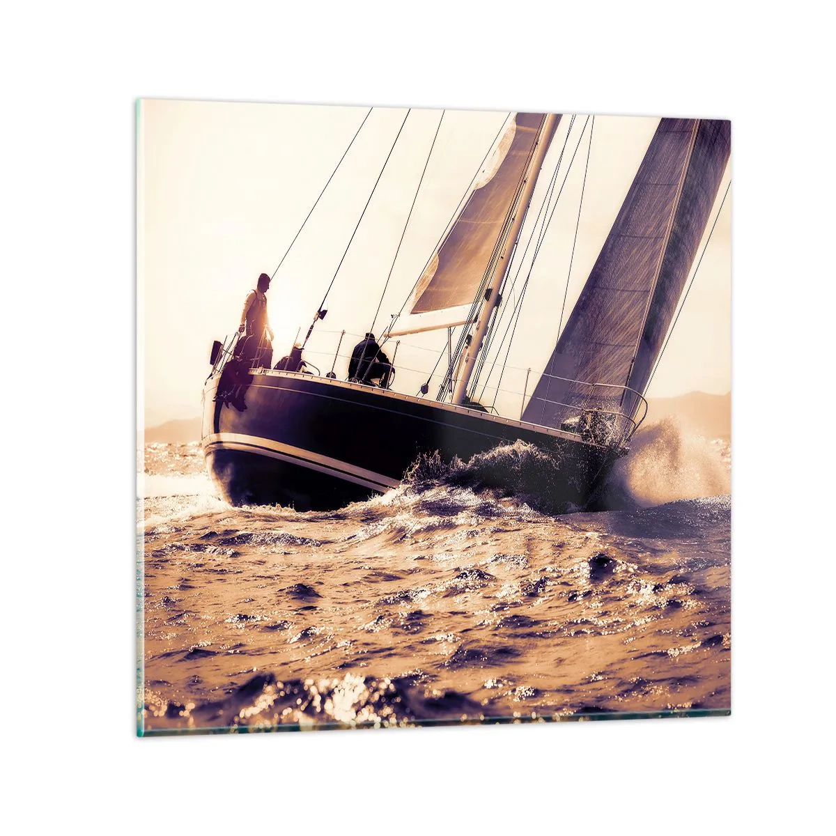 Billede på glas - Sejl, sømand - 50x50 cm
