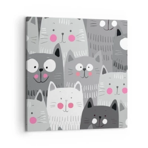 Lærredstryk - Billede på lærred - Kattens verden - 50x50 cm