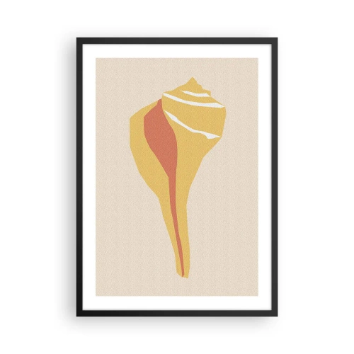 Plakat i sort ramme - Minimalistisk skalgrafik i varme farver - 50x70cm - Organisk abstraktion - vækst - Moderne vægdekoration til stue og soveværelse ARTTOR