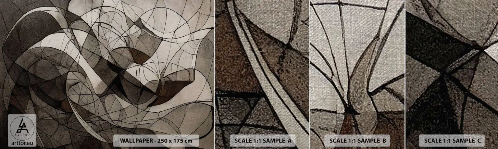 Prøve Fototapet Premium Canvas - Cirkulation af jordens farver - Stykke, Nutidige, Farveblyant - 100x30 cm