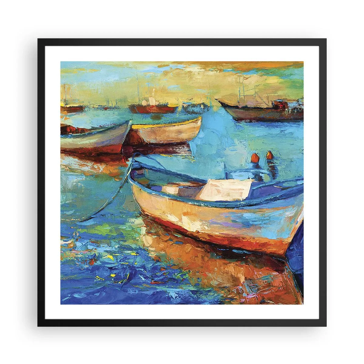 Plakat i sort ramme - I den sydlige bugt - 60x60 cm