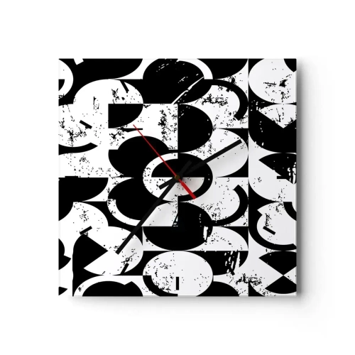 Vægur, Uret - Hvid er hvid og sort er sort - 30x30 cm
