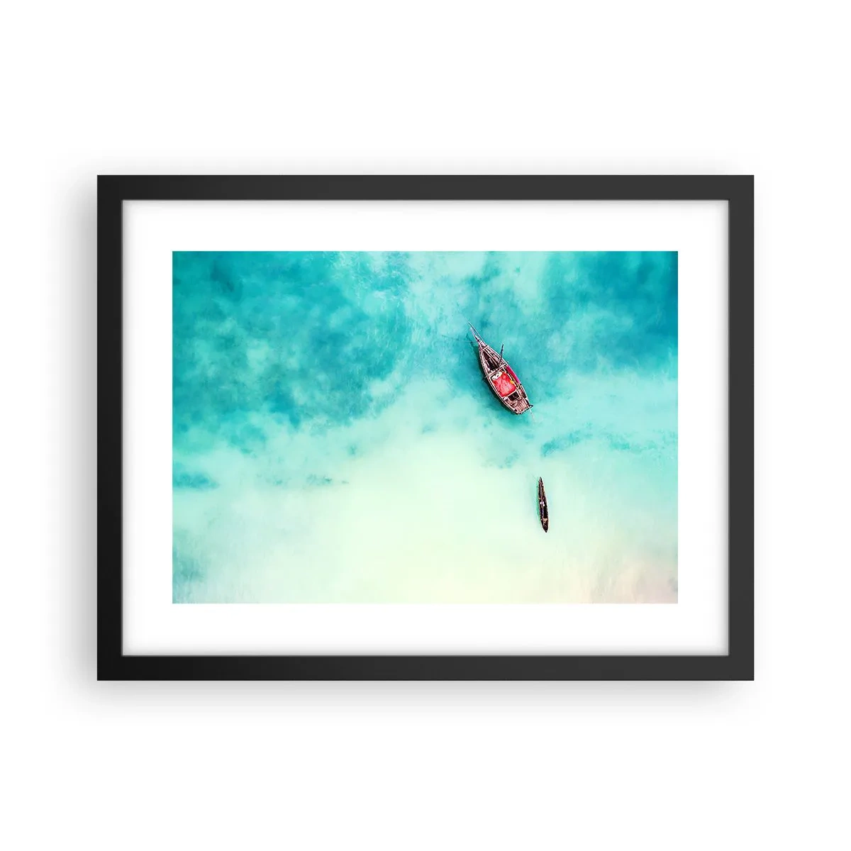 Plakat i sort ramme - For på Zanzibars strande, når det overskydende vand... - 40x30 cm