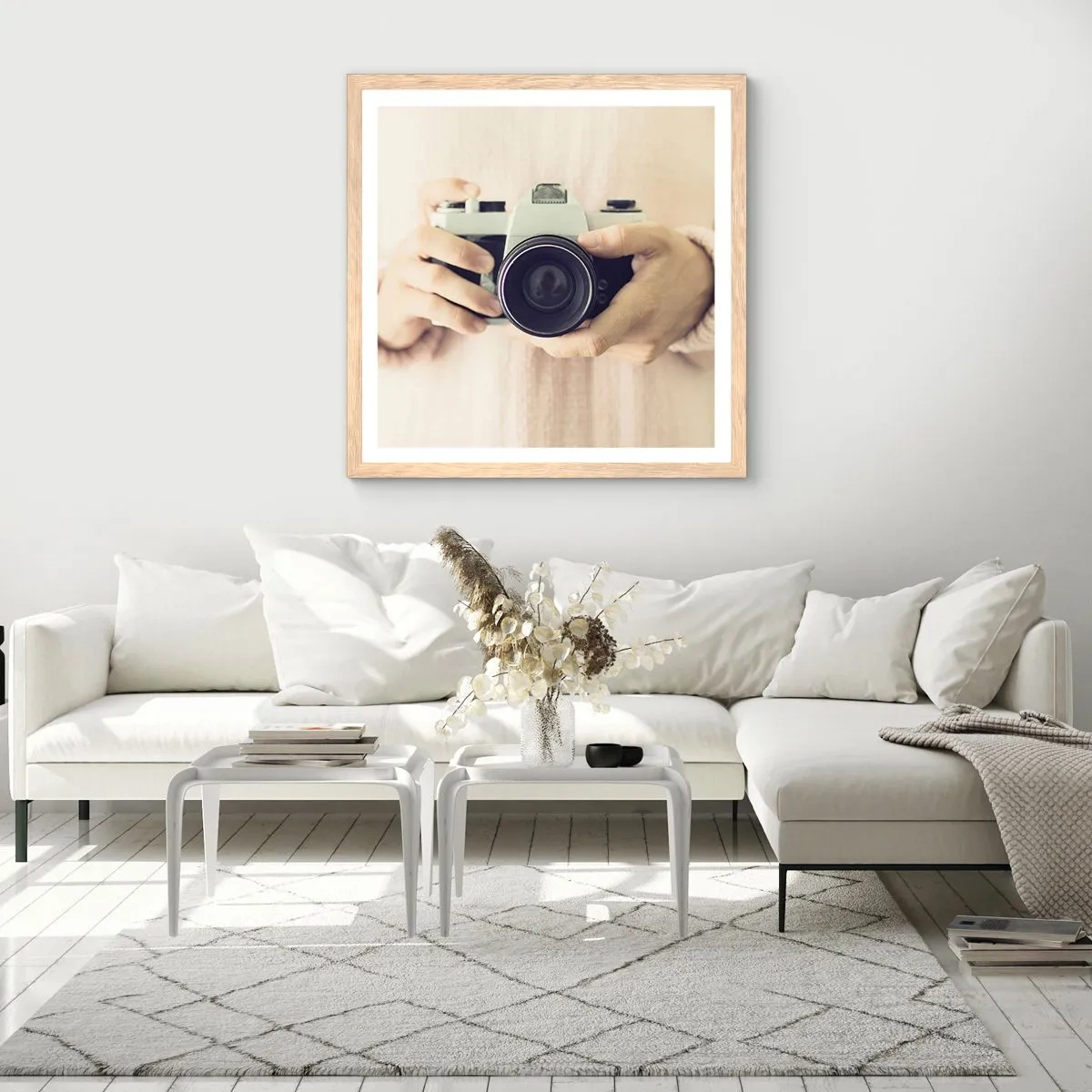 Plakat i ramme af lyst egetræ - For at se mere... - 60x60 cm
