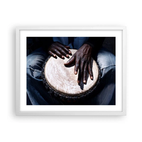 Plakat i hvid ramme - Lev i takt med din rytme - 50x40 cm