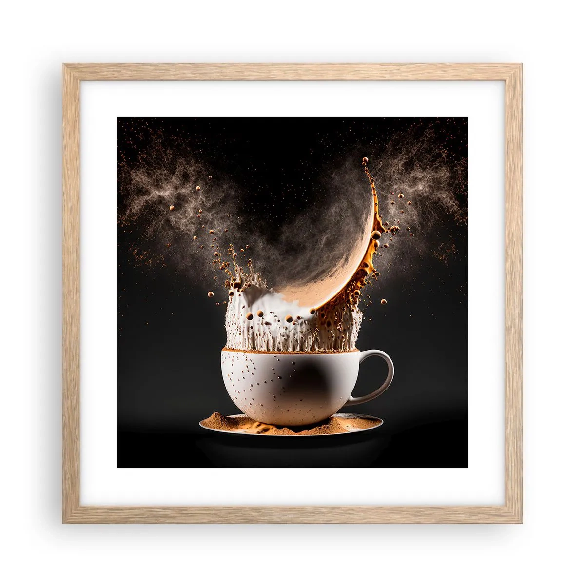 Plakat i ramme af lyst egetræ - En eksplosion af smag - 40x40 cm