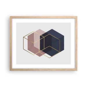 Plakat i ramme af lyst egetræ - Styrken ved enkelhed - 50x40 cm