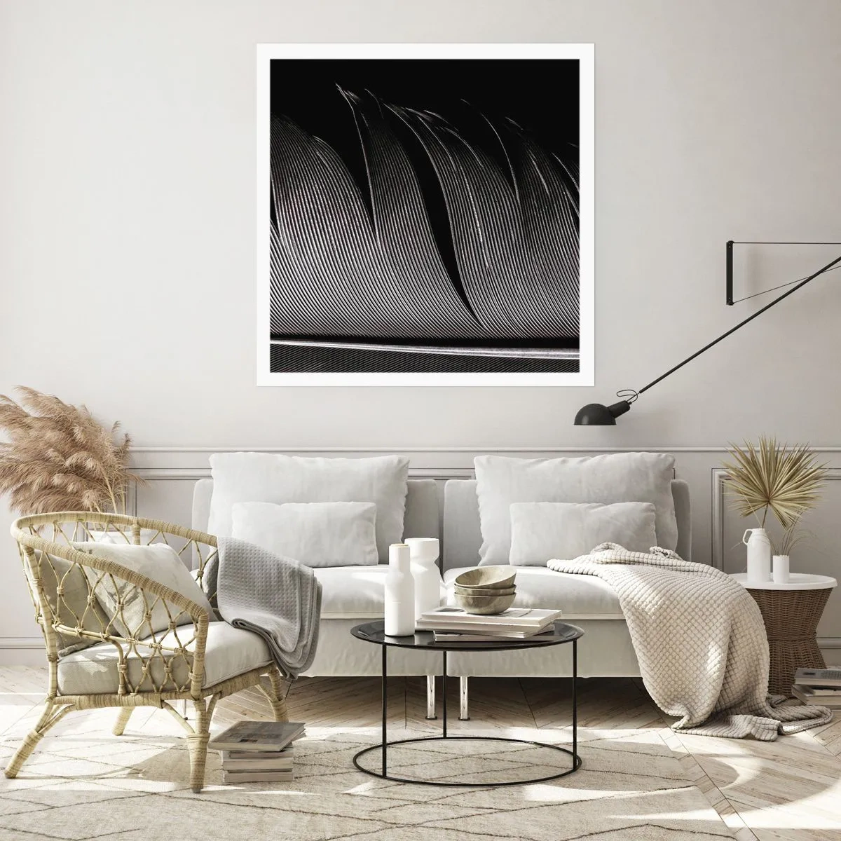 Plakat - Fjer - en vidunderlig konstruktion - 40x40 cm