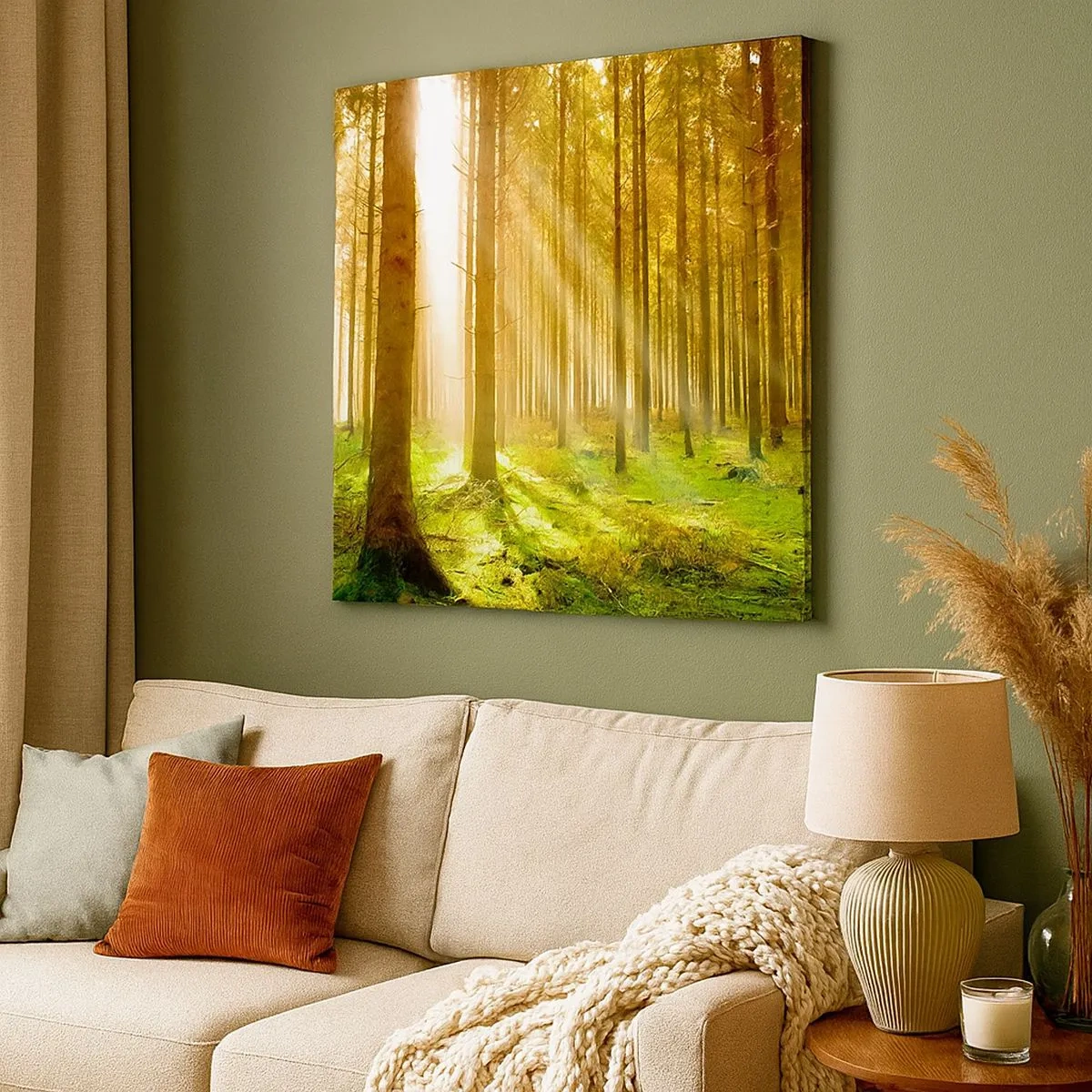 Lærredstryk - Billede på lærred - Nisserne er ved at dukke op - 30x30 cm