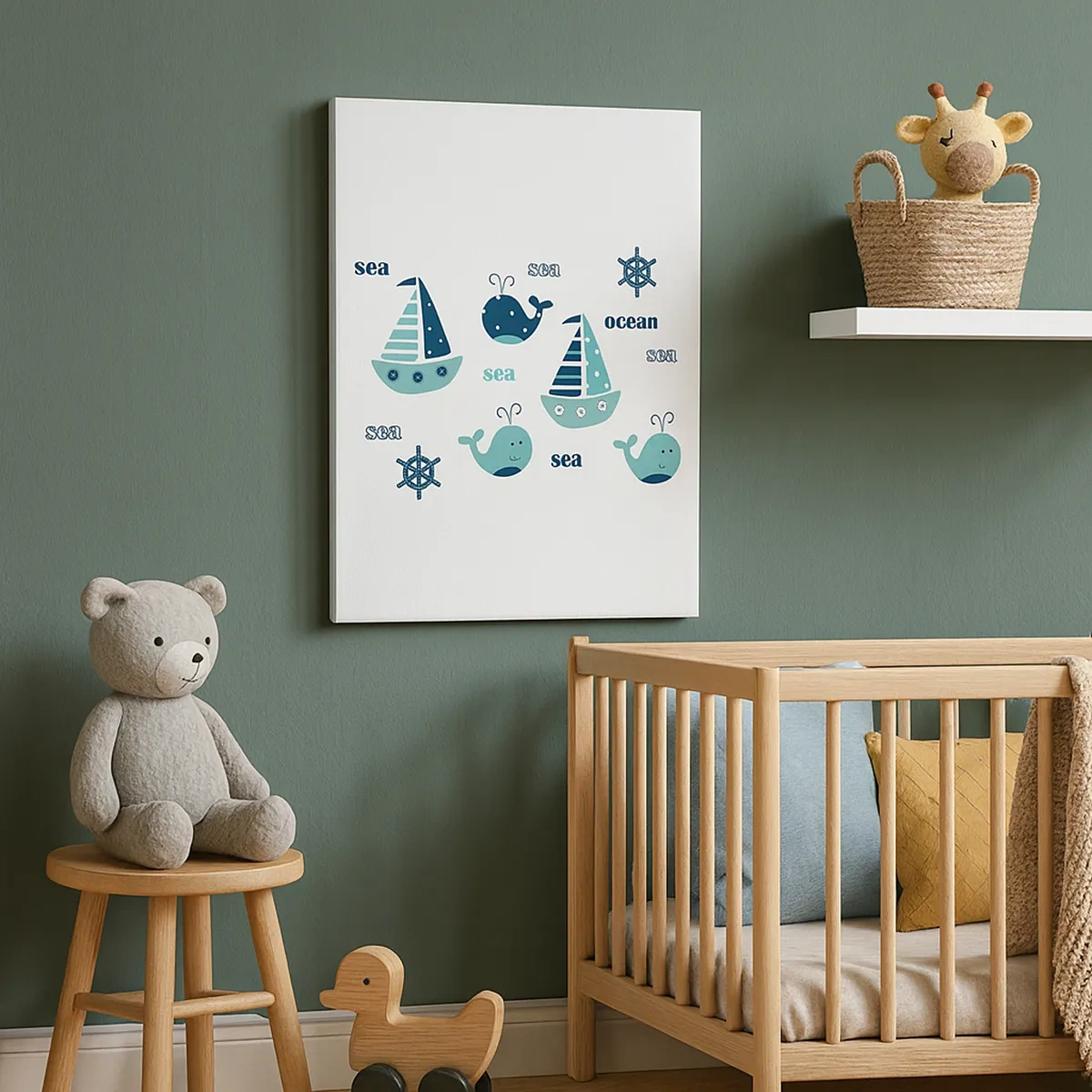 Lærredstryk - Billede på lærred - På tværs af have og oceaner - 50x70 cm