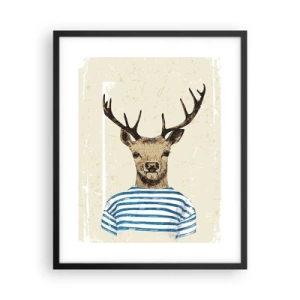 Plakat i sort ramme - Fordi jeg kan lide stribede skjorter! - 40x50 cm