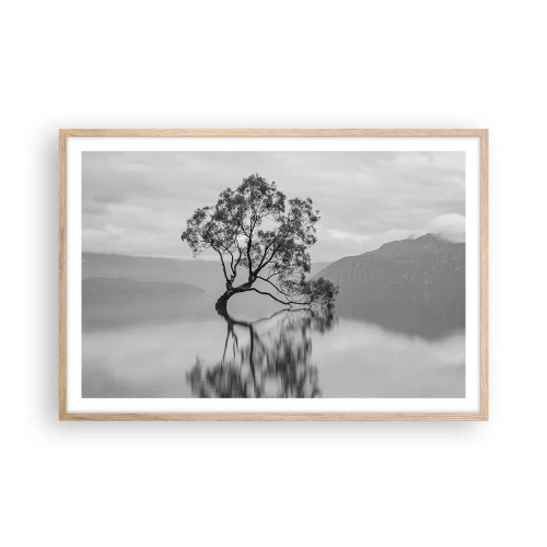 Plakat i ramme af lyst egetræ - Der findes et land - 91x61 cm