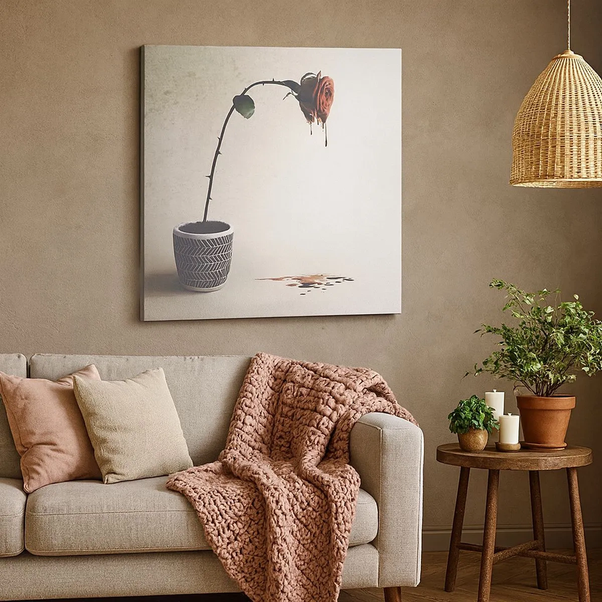 Lærredstryk - Billede på lærred - Rosa dolorosa - 30x30 cm