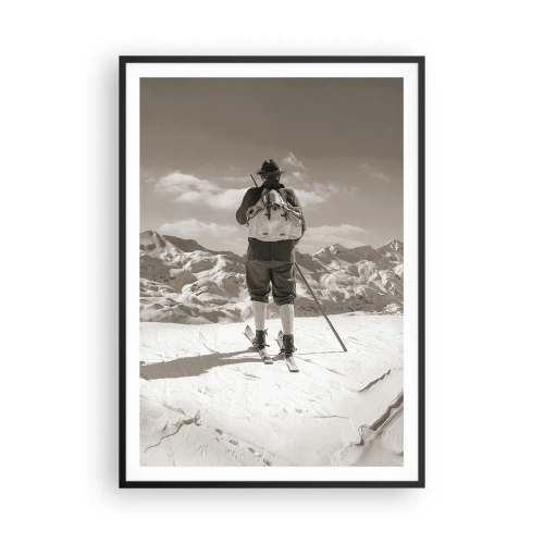 Plakat i sort ramme - Og bjergene er de samme - 70x100 cm