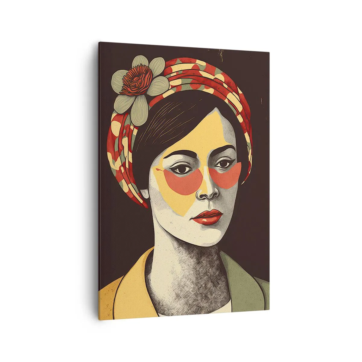 Lærredstryk - Billede på lærred - Koraldame - 70x100 cm