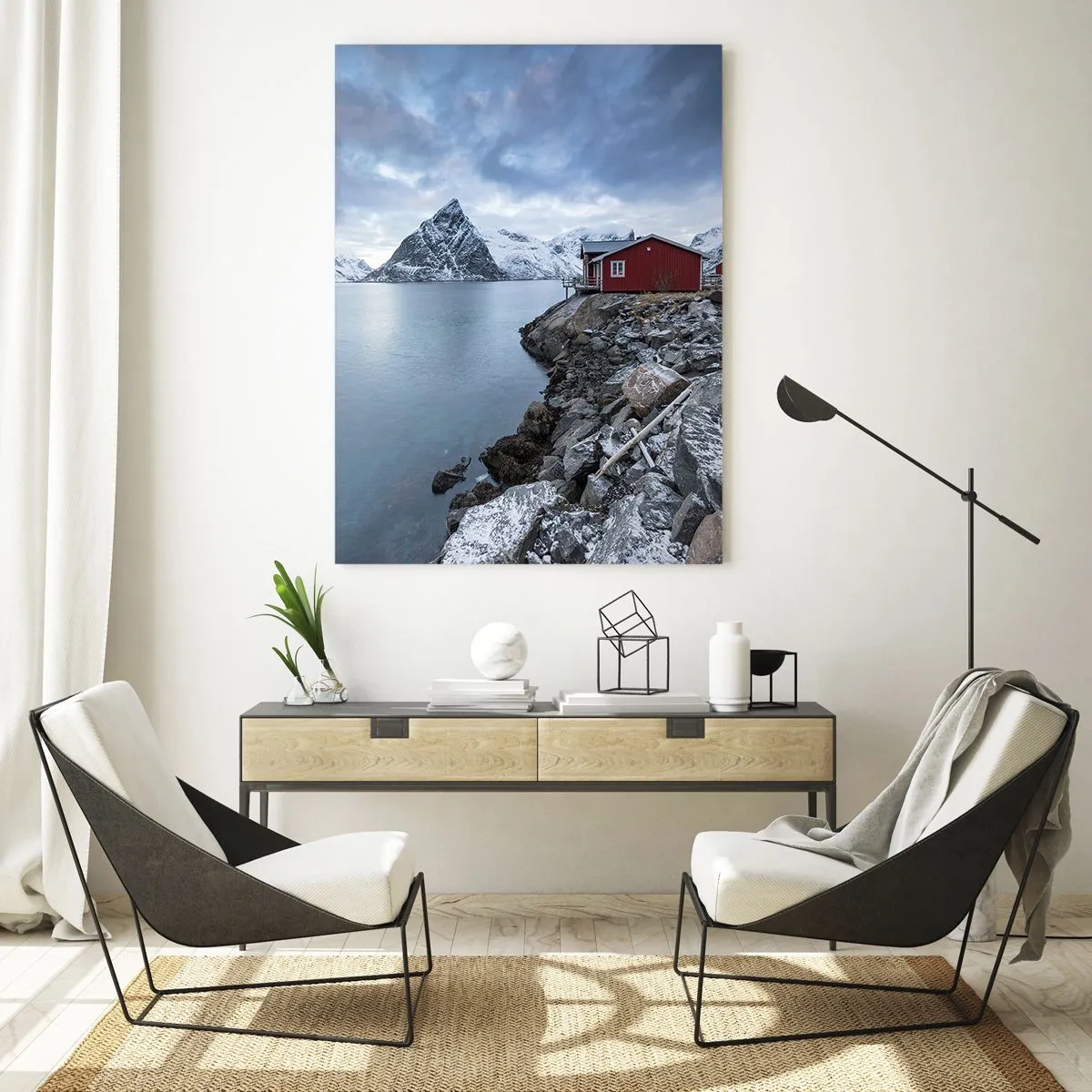 Billede på glas - Skandinavisk tilflugtssted - 50x70 cm