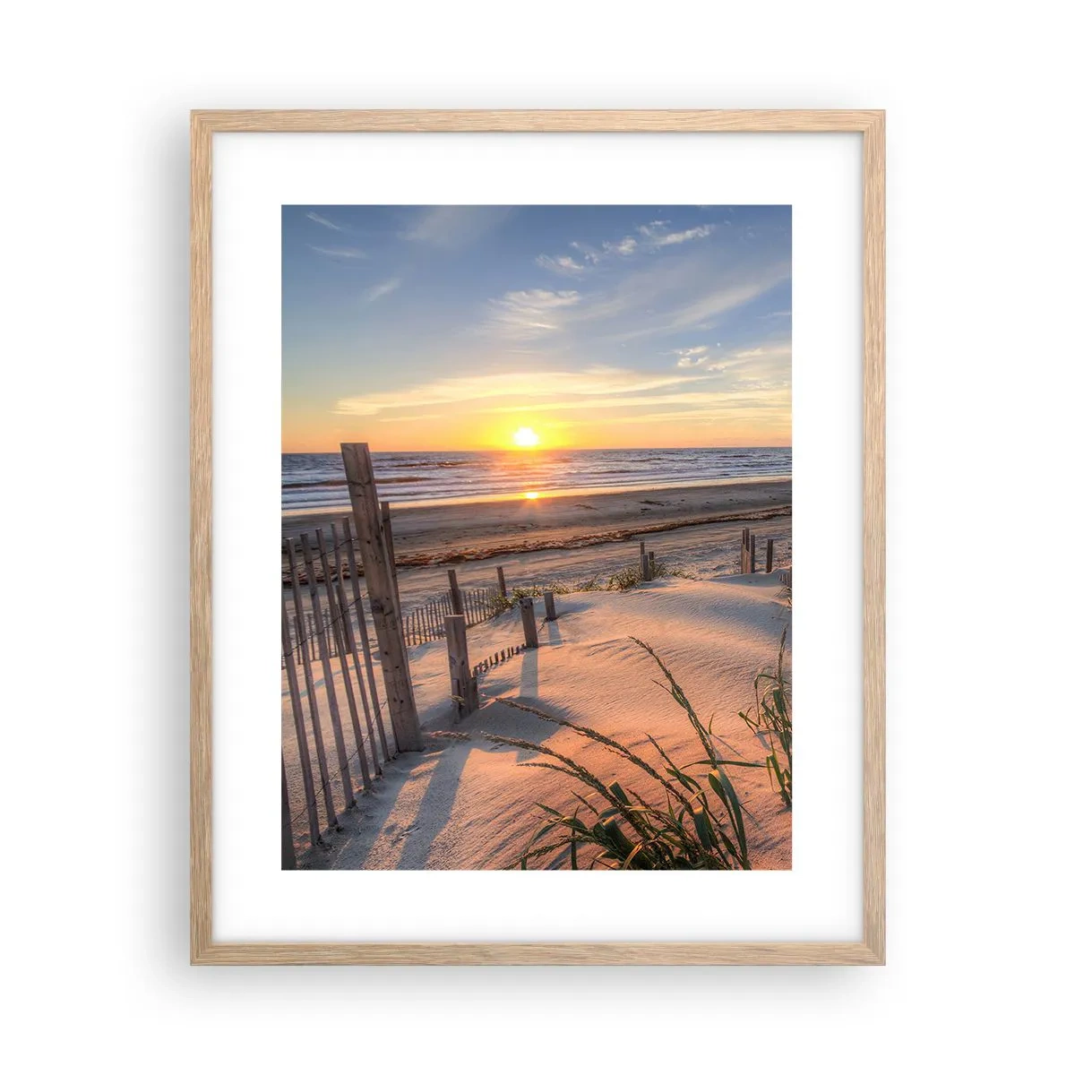 Plakat i ramme af lyst egetræ - Vindens blænding og skygge - 40x50 cm