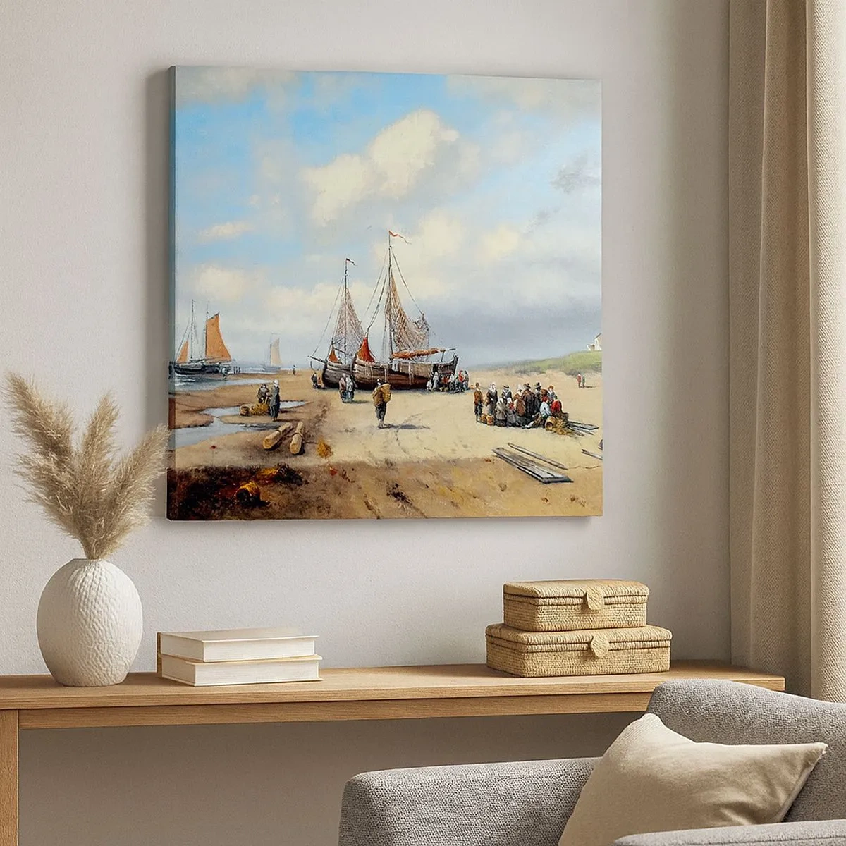 Lærredstryk - Billede på lærred - Efter en vellykket fangst - 30x30 cm