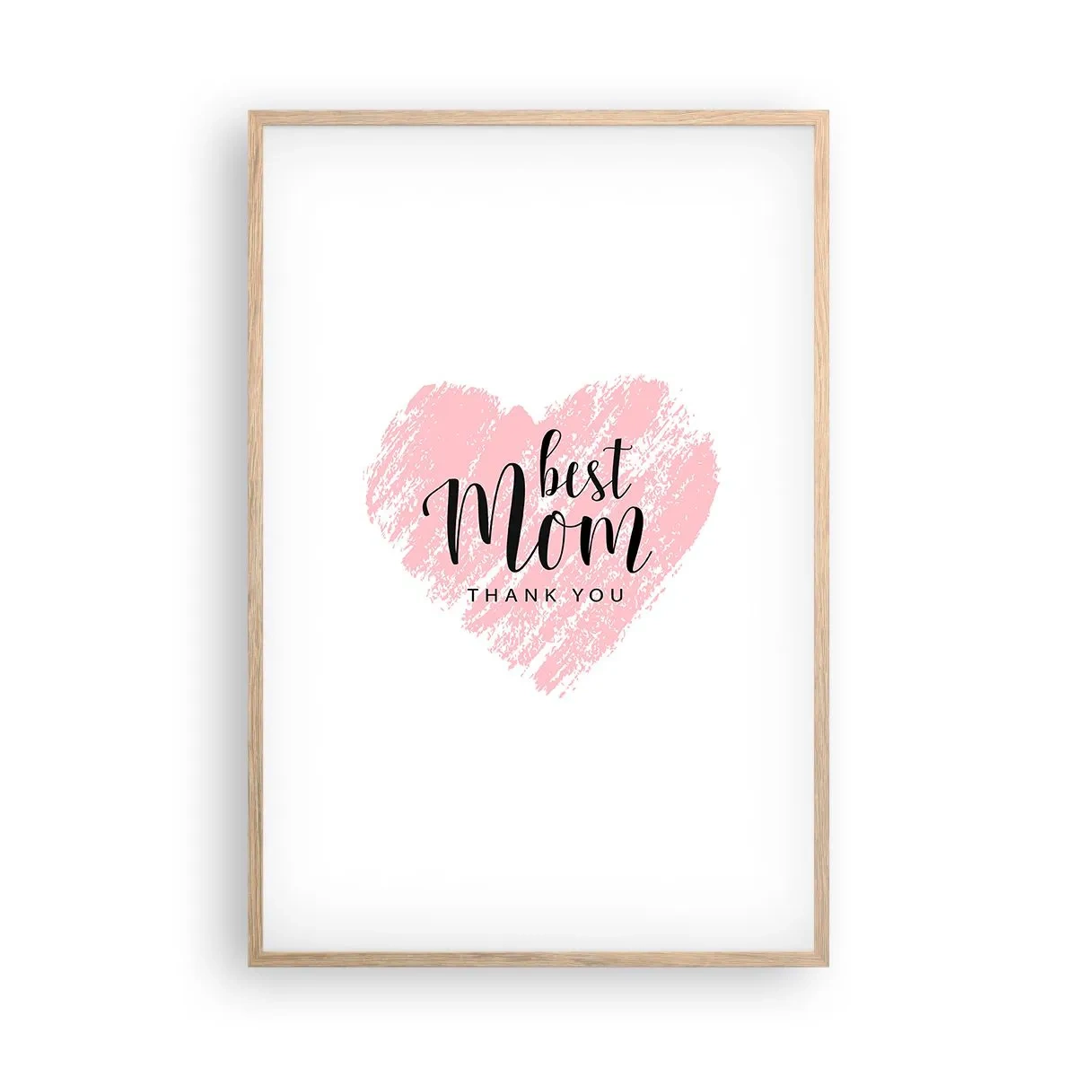 Plakat i ramme af lyst egetræ - Altid det rette øjeblik - 61x91 cm