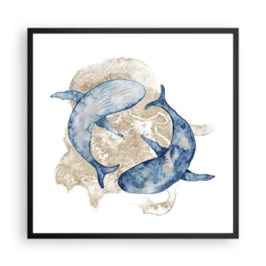 Plakat i sort ramme - Venskab eller kærlighed? - 60x60 cm