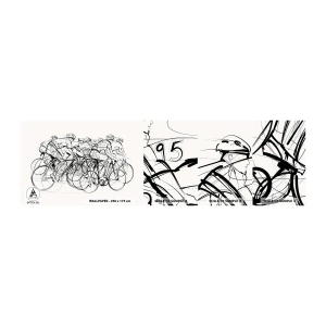 Prøve Fototapet Selvklæbende Deluxe Sticker - Sammen i et team - Grafik, Cykel, Sport - 100x30 cm