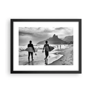 Plakat i sort ramme - Samba til én bølge - 40x30 cm