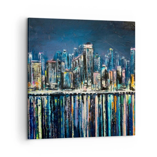 Lærredstryk - Billede på lærred - Kaskade af lys - 50x50 cm