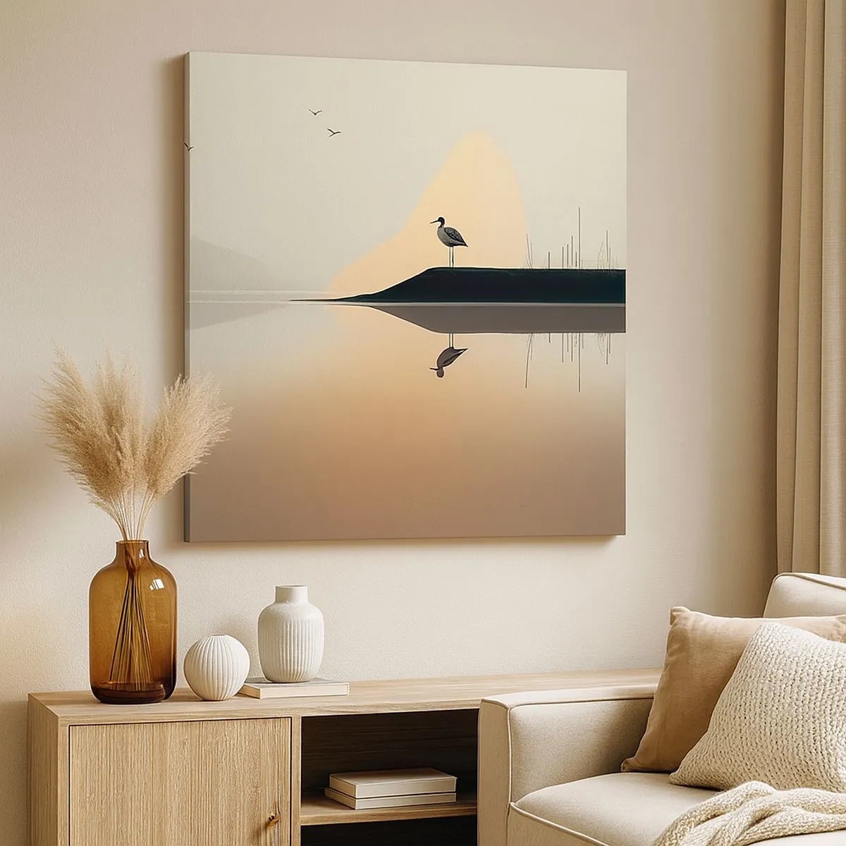 Lærredstryk - Billede på lærred - Herre på søen - 30x30 cm