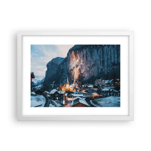 Plakat i hvid ramme - Vinterens lysende ånd - 40x30 cm