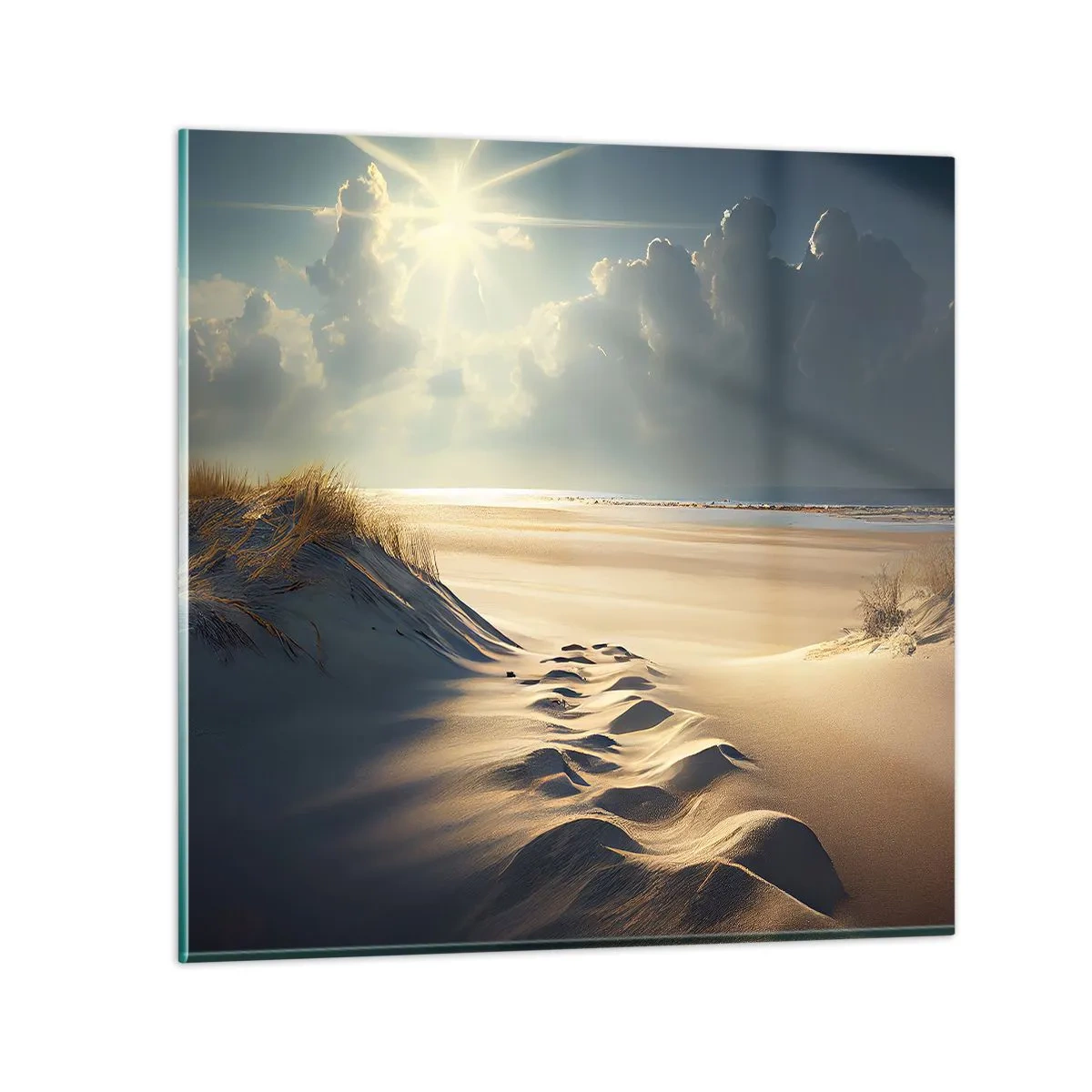 Billede på glas - Beroligende landskab - 70x70 cm