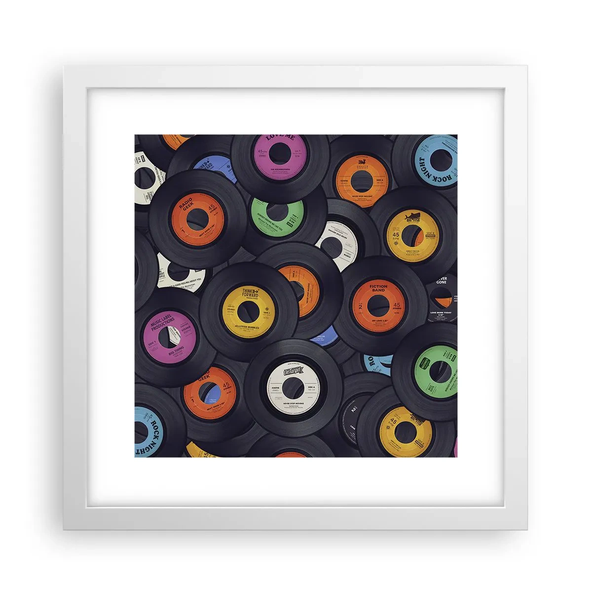 Plakat i hvid ramme - Farver fra klassikerne - 30x30 cm