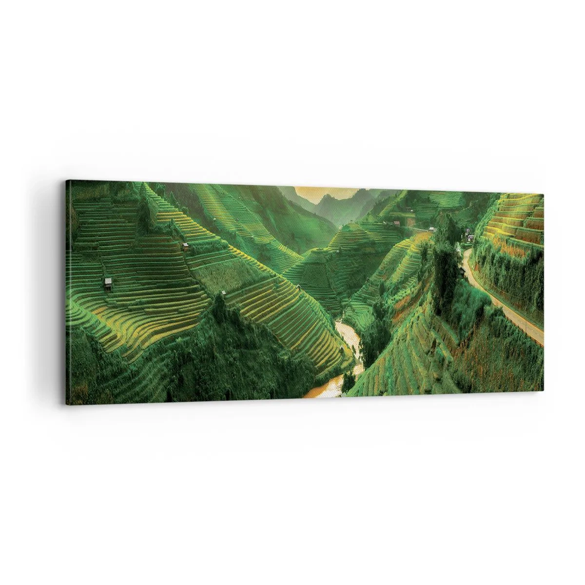 Lærredstryk - Billede på lærred - Vietnamesisk dal - 100x40 cm